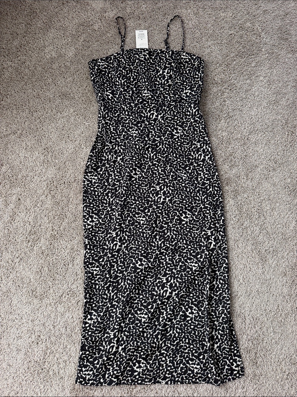 Target Black and White Leopard Print Spaghetti Strap Maxi Dress